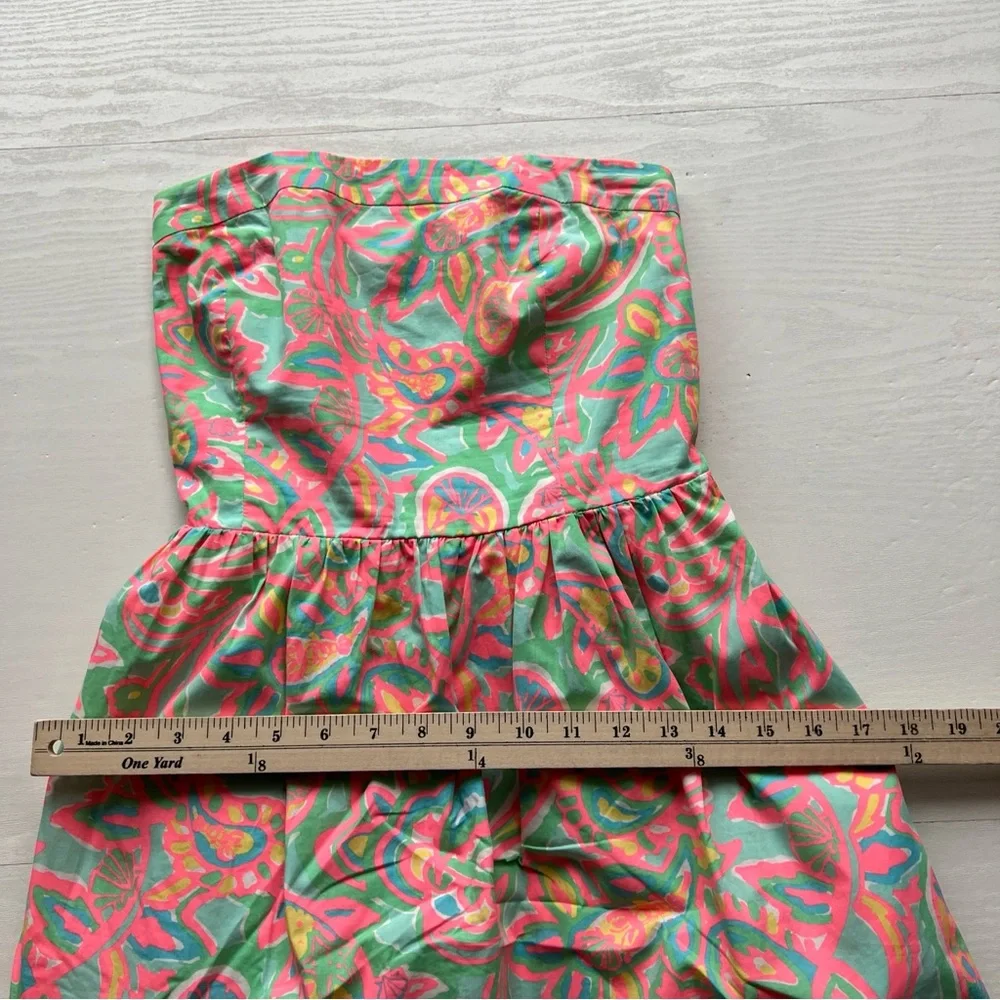 Lilly Pulitzer Chandie Strapless Dress Womens Small Make A Splash Sand Bar - Picture 5 of 14